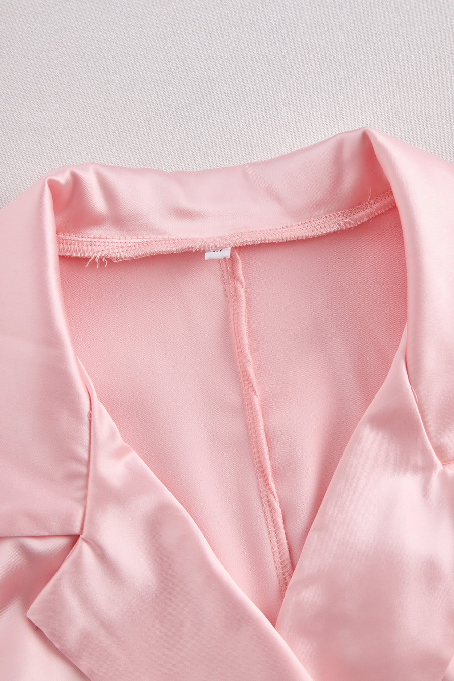 Sleeveless Blush Pink Satin Blazer Dress SN