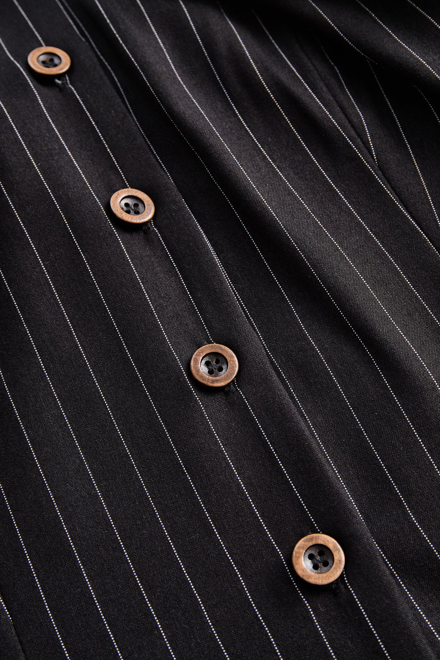 Pinstripe Top With Contrast Collar And Button Front HWT