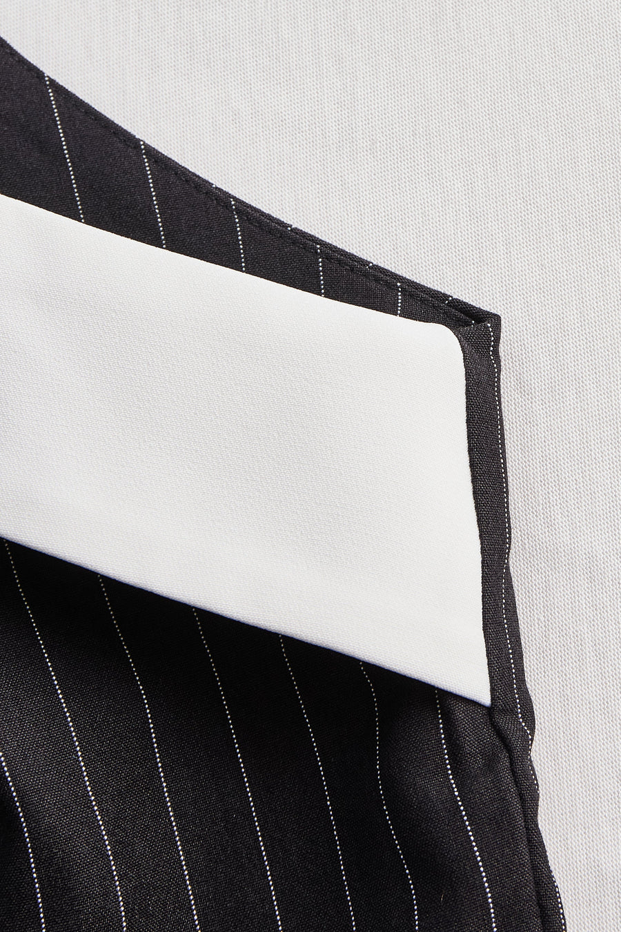 Pinstripe Top With Contrast Collar And Button Front HWT