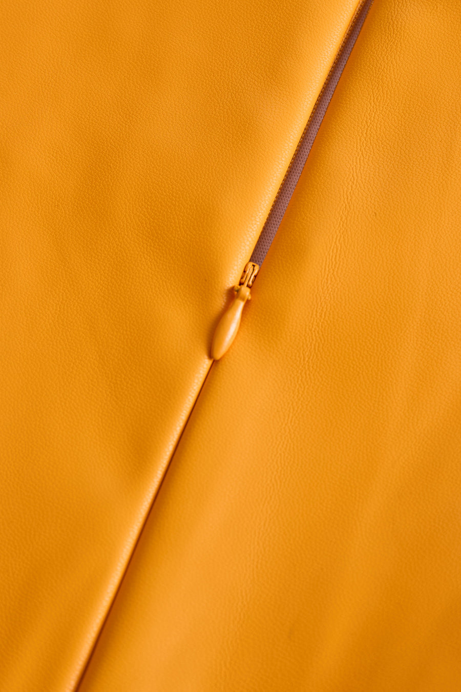 Bright Orange Faux Leather Bodycon Dress HWT
