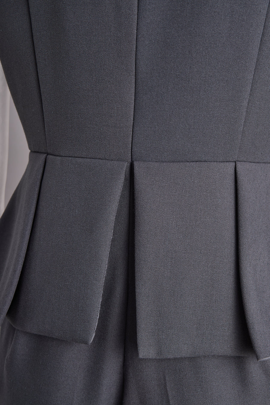 Sophisticated Sleeveless Peplum Jumpsuit In Charcoal Gray SN