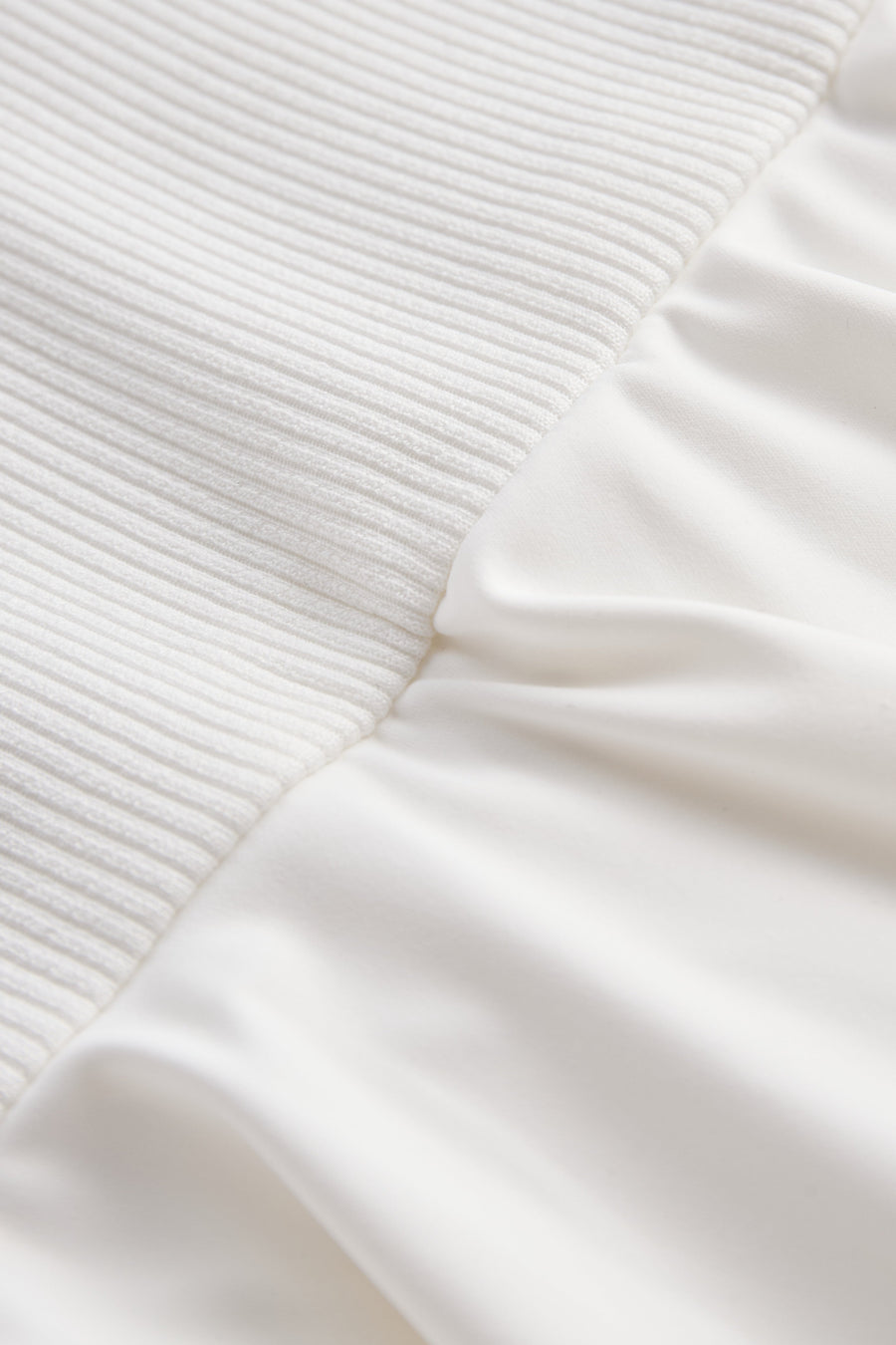 White Ribbed Skater Mini Dress SN