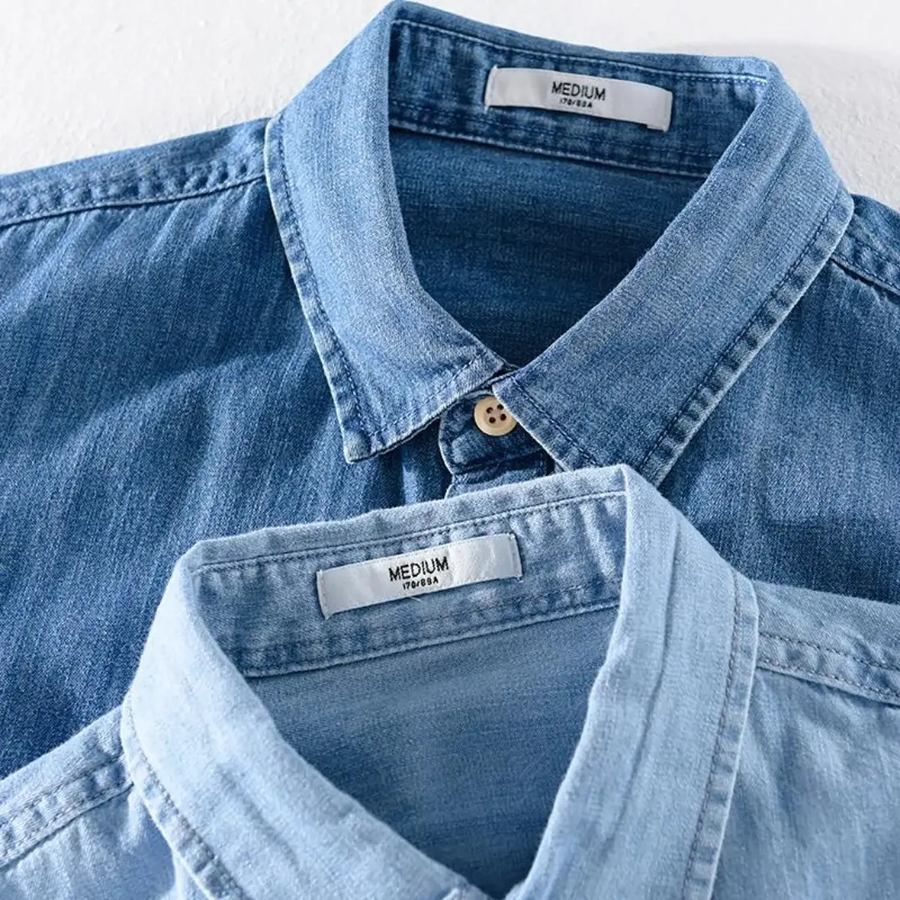 Indigo Denim Point Collar - Shirt CAAYWORLD