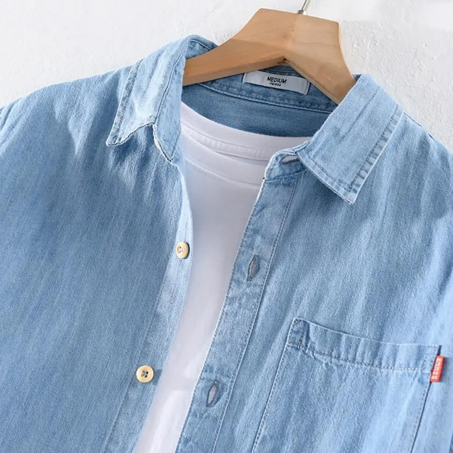 Indigo Denim Point Collar - Shirt CAAYWORLD