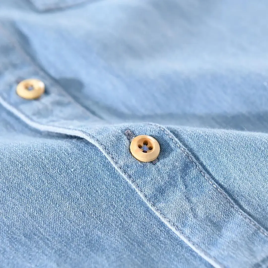 Indigo Denim Point Collar - Shirt CAAYWORLD