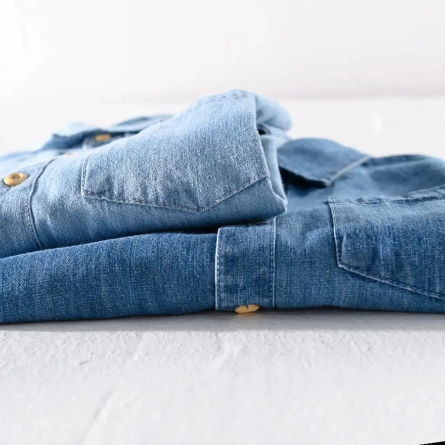 Indigo Denim Point Collar - Shirt CAAYWORLD