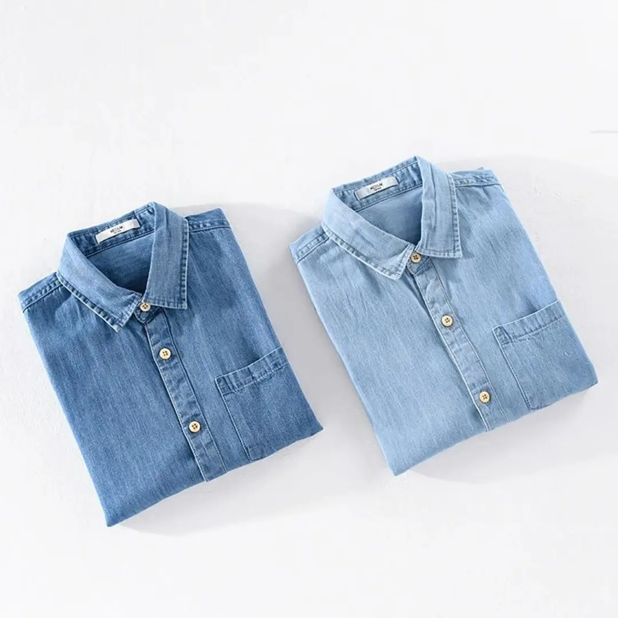 Indigo Denim Point Collar - Shirt CAAYWORLD
