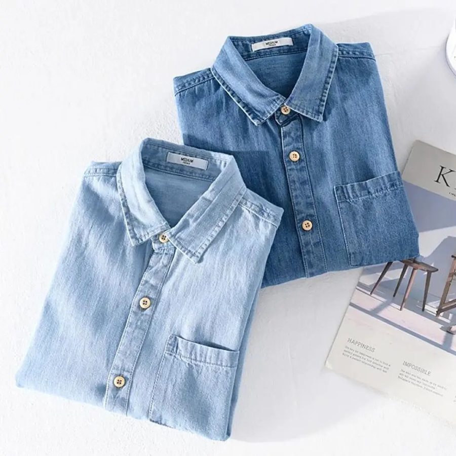 Indigo Denim Point Collar - Shirt CAAYWORLD