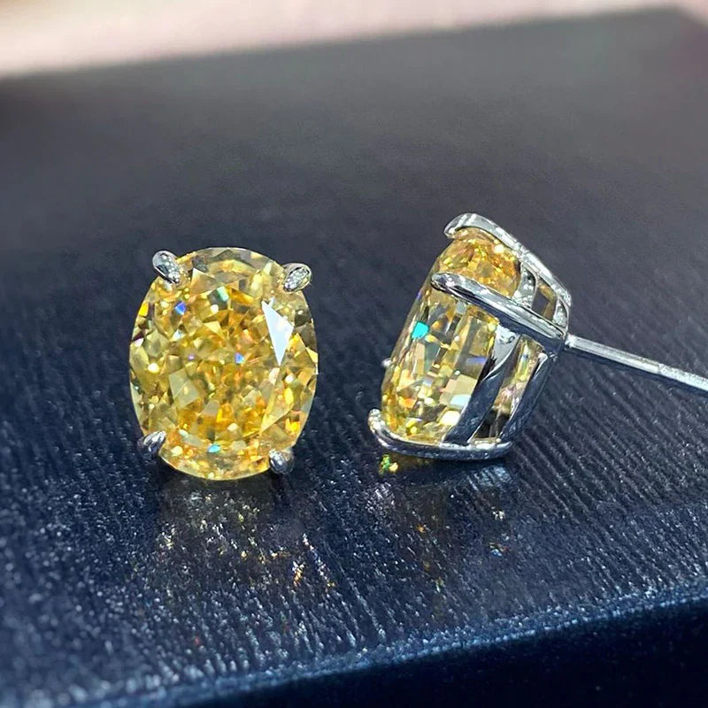 Classic Oval Cut Sterling Silver Stud Earrings Shineofdiamond