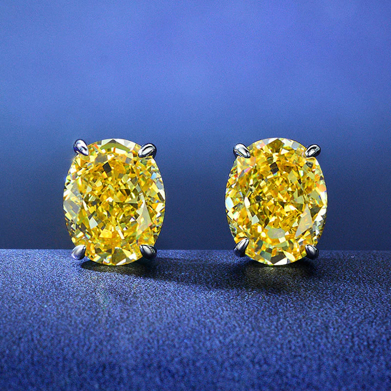 Classic Oval Cut Sterling Silver Stud Earrings Shineofdiamond