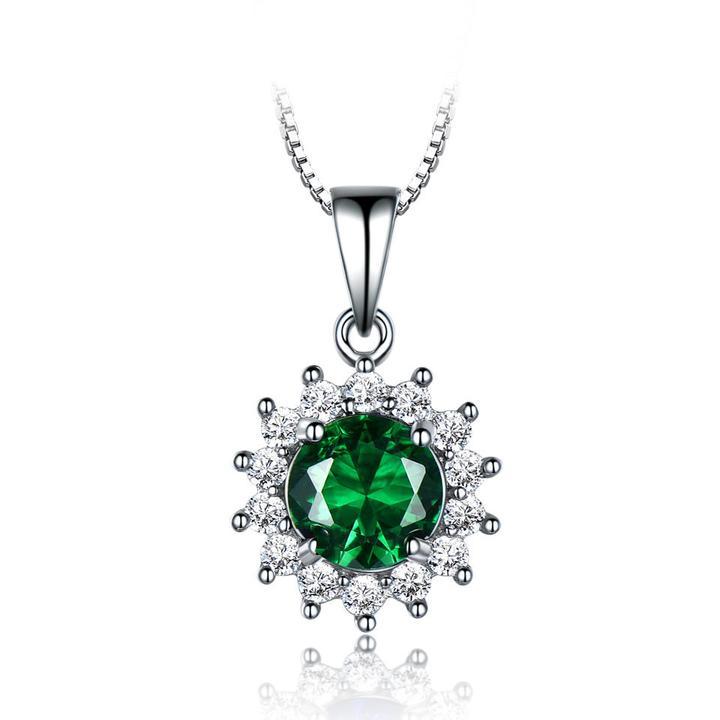 Vintage Round Cut Halo Pendant Necklace Shineofdiamond