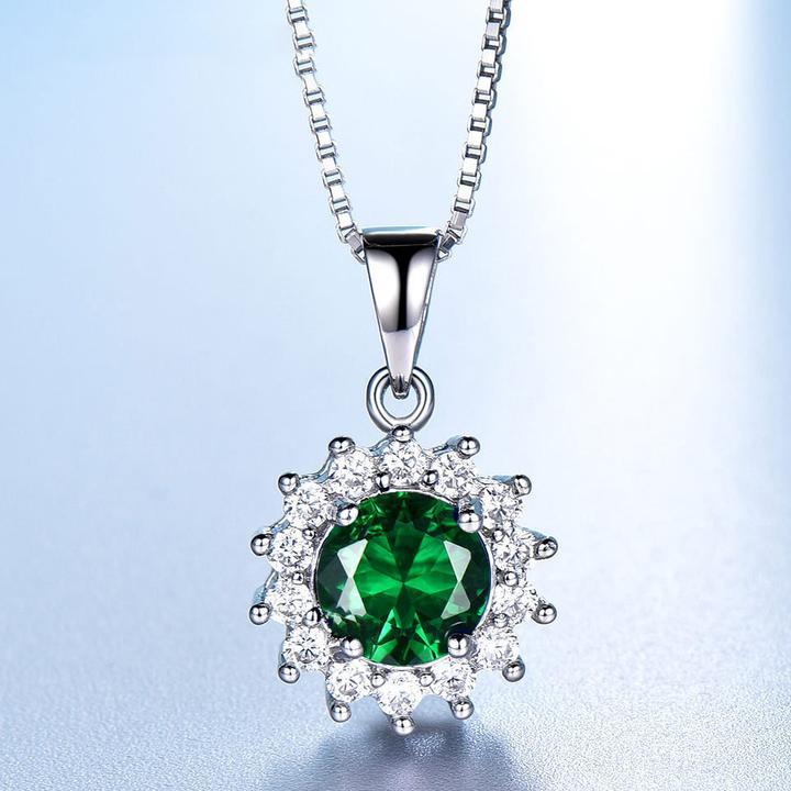 Vintage Round Cut Halo Pendant Necklace Shineofdiamond