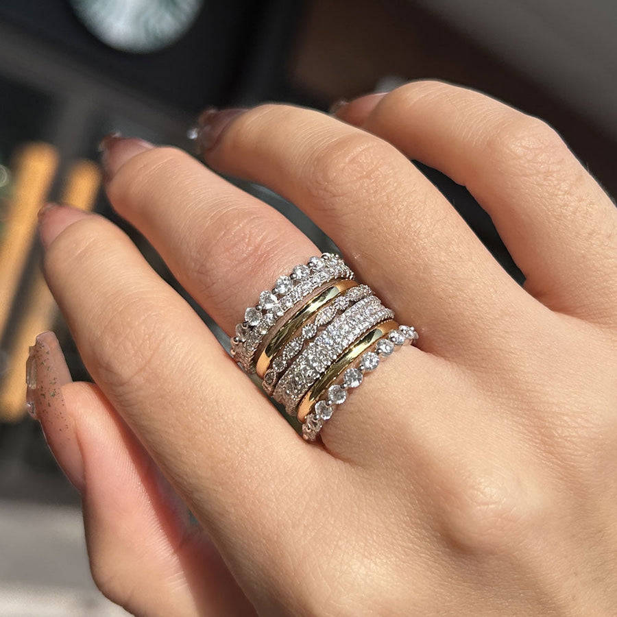 Stunning 6PCS Sterling Silver Wedding Band Set shineofdiamond
