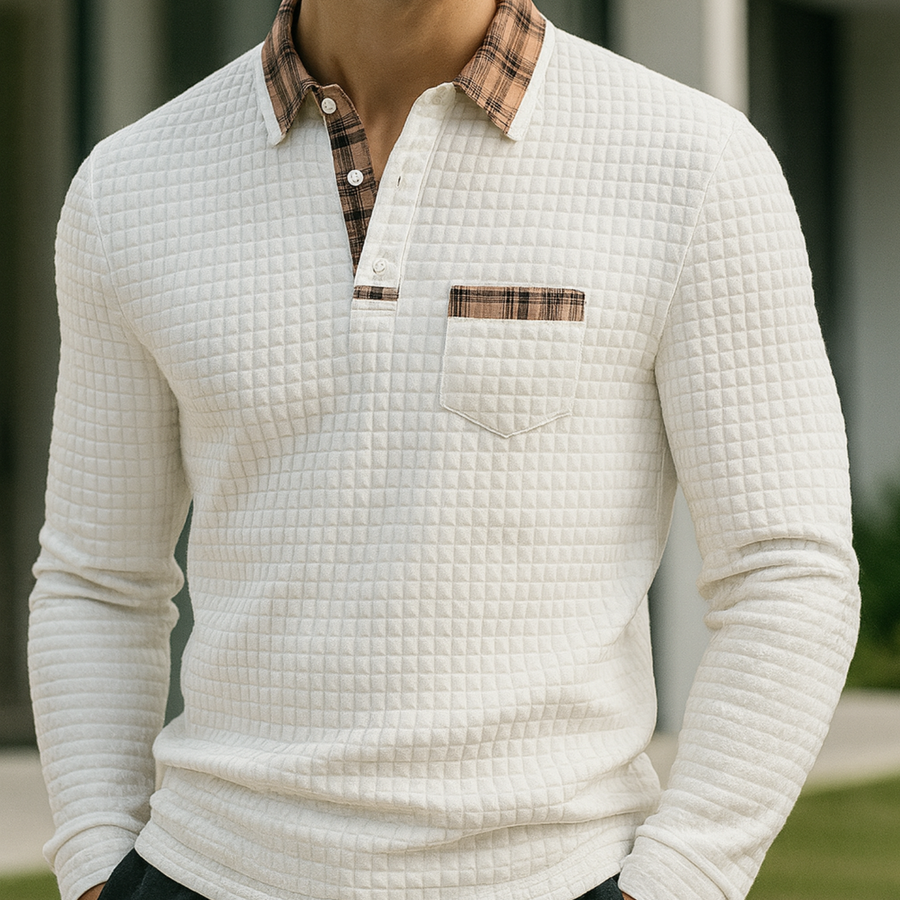 Joven - Check Pattern Polo Shirt CAAYWORLD MEN