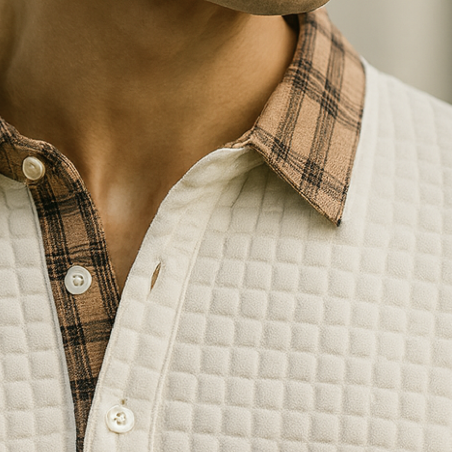Joven - Check Pattern Polo Shirt CAAYWORLD MEN