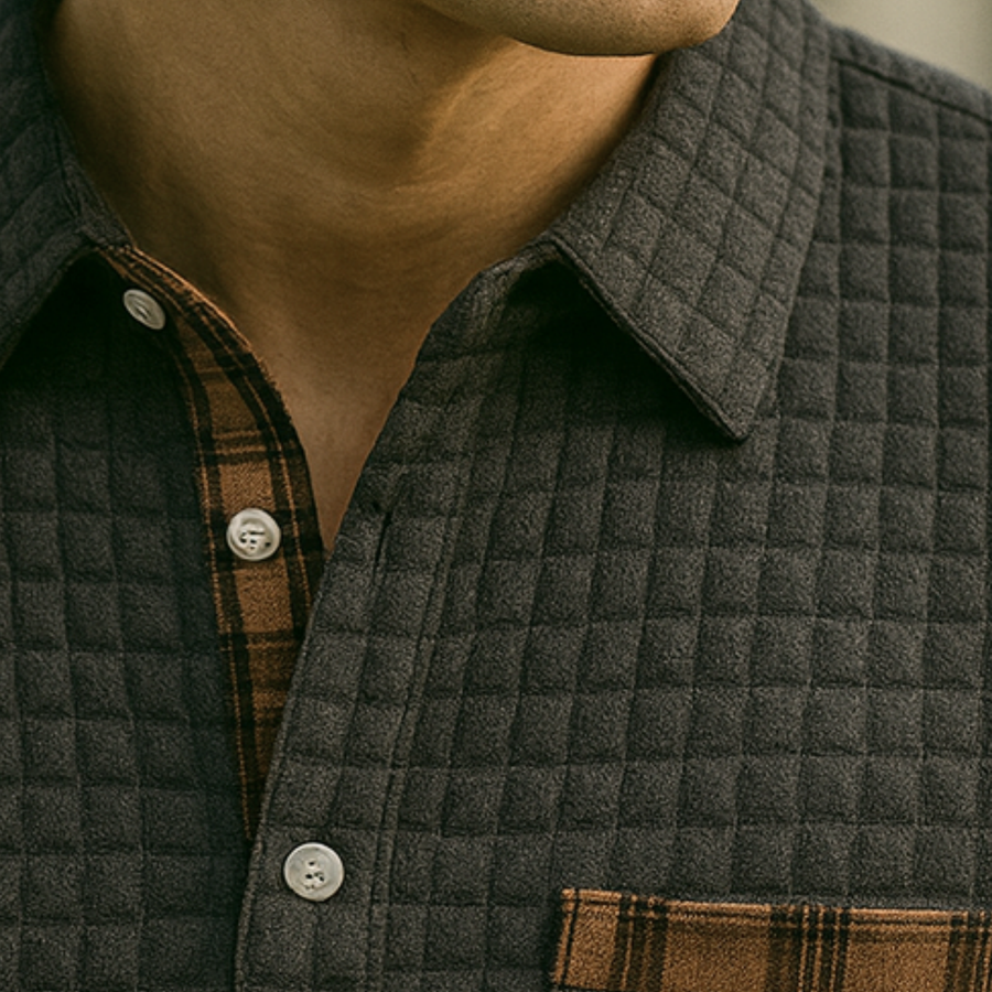 Joven - Check Pattern Polo Shirt CAAYWORLD MEN