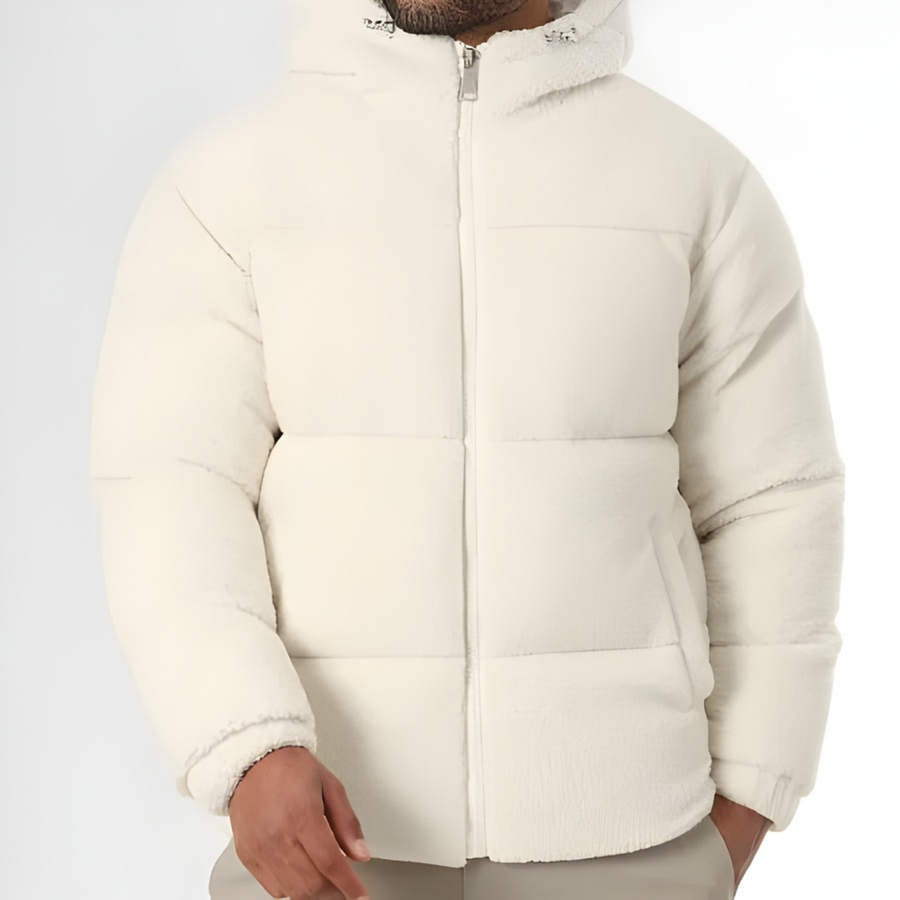 Kareem - Doudoune Sherpa Hooded Jacket Light Beige CAAYWORLD MEN