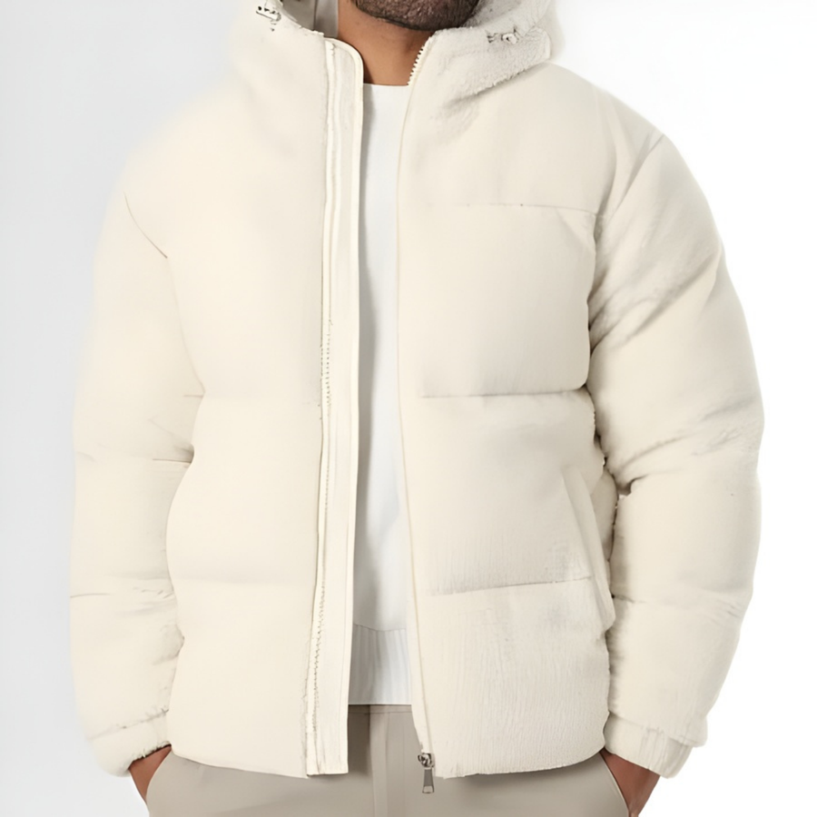 Kareem - Doudoune Sherpa Hooded Jacket Light Beige CAAYWORLD MEN