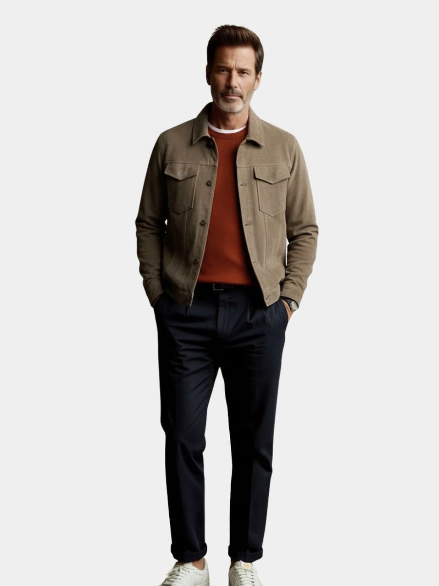 Laurent Leather Aviator Jacket - CAAYWORLD CAAYWORLD