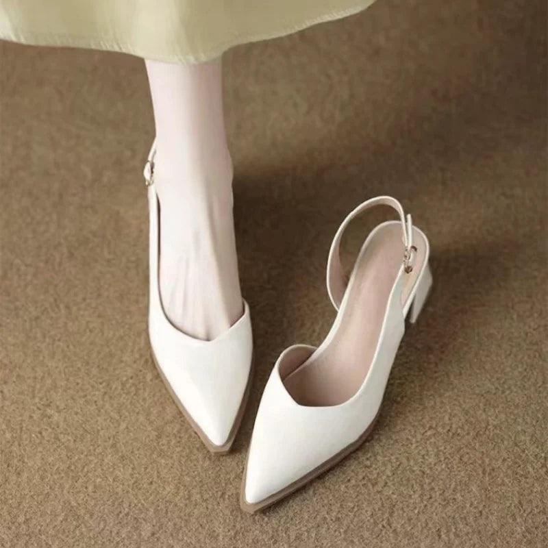 Leather Pointed Stiletto - Heels CAAYWORLD WOMEN