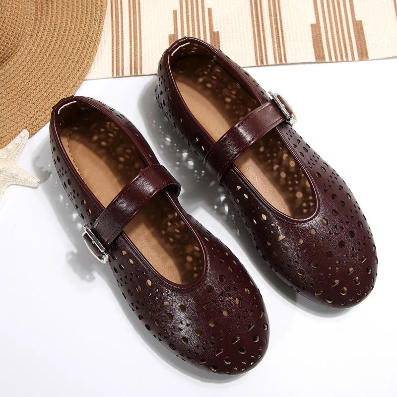 Leather Pointed Toe - Flats CAAYWORLD WOMEN
