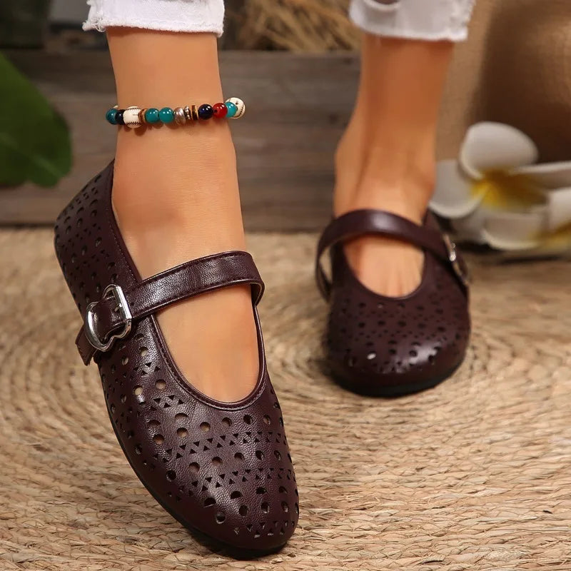 Leather Pointed Toe - Flats CAAYWORLD WOMEN