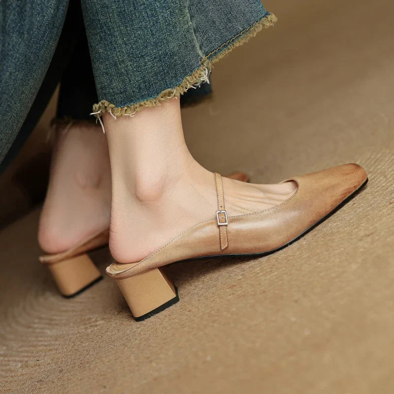 Leather Pointed Toe - Heels CAAYWORLD WOMEN