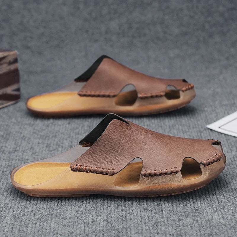 Leather Slip-On - Slides CAAYWORLD MEN