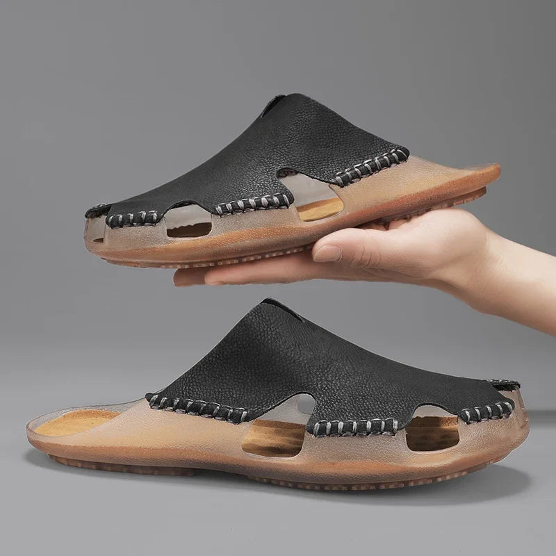 Leather Slip-On - Slides CAAYWORLD MEN