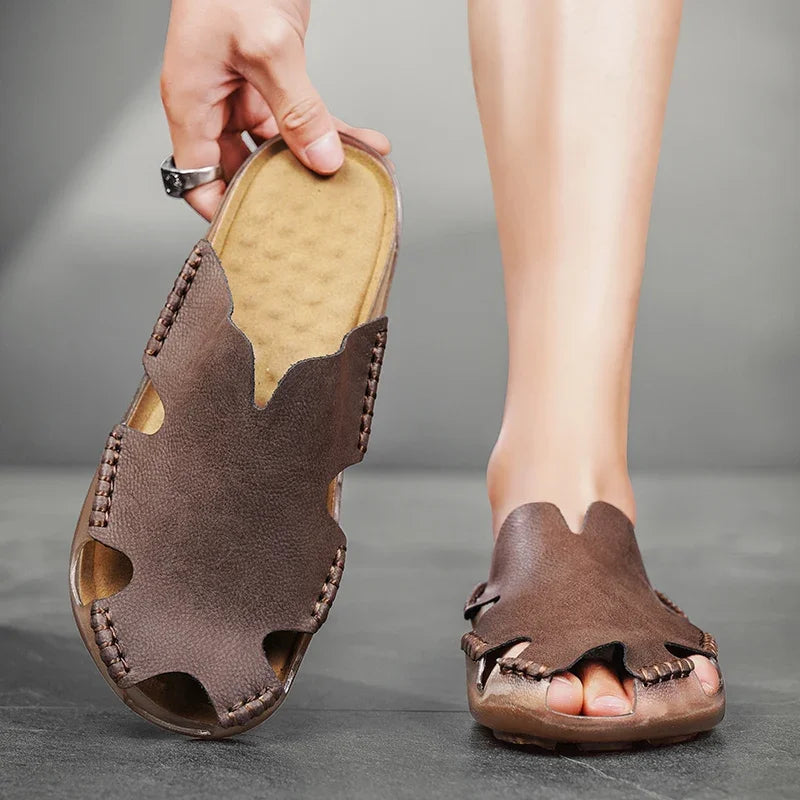 Leather Slip-On - Slides CAAYWORLD MEN