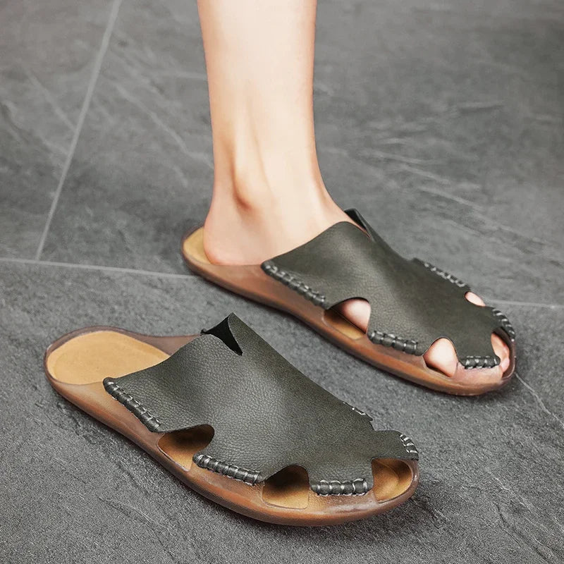 Leather Slip-On - Slides CAAYWORLD MEN