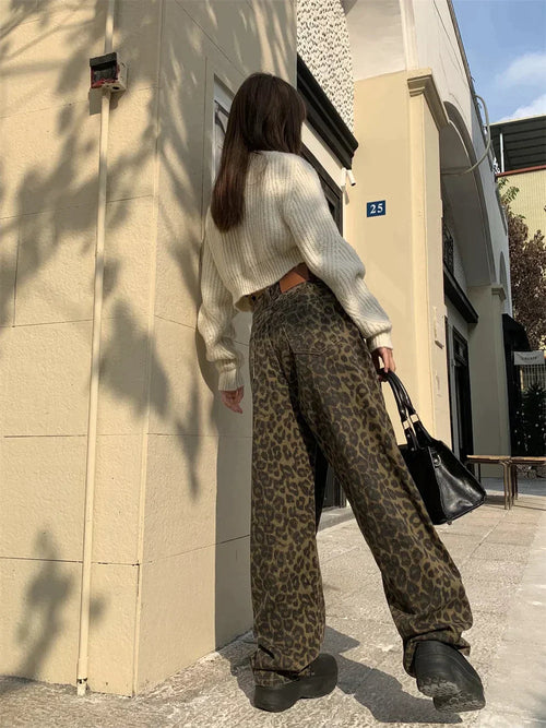 Leopard Print Denim - Jeans CAAYWORLD