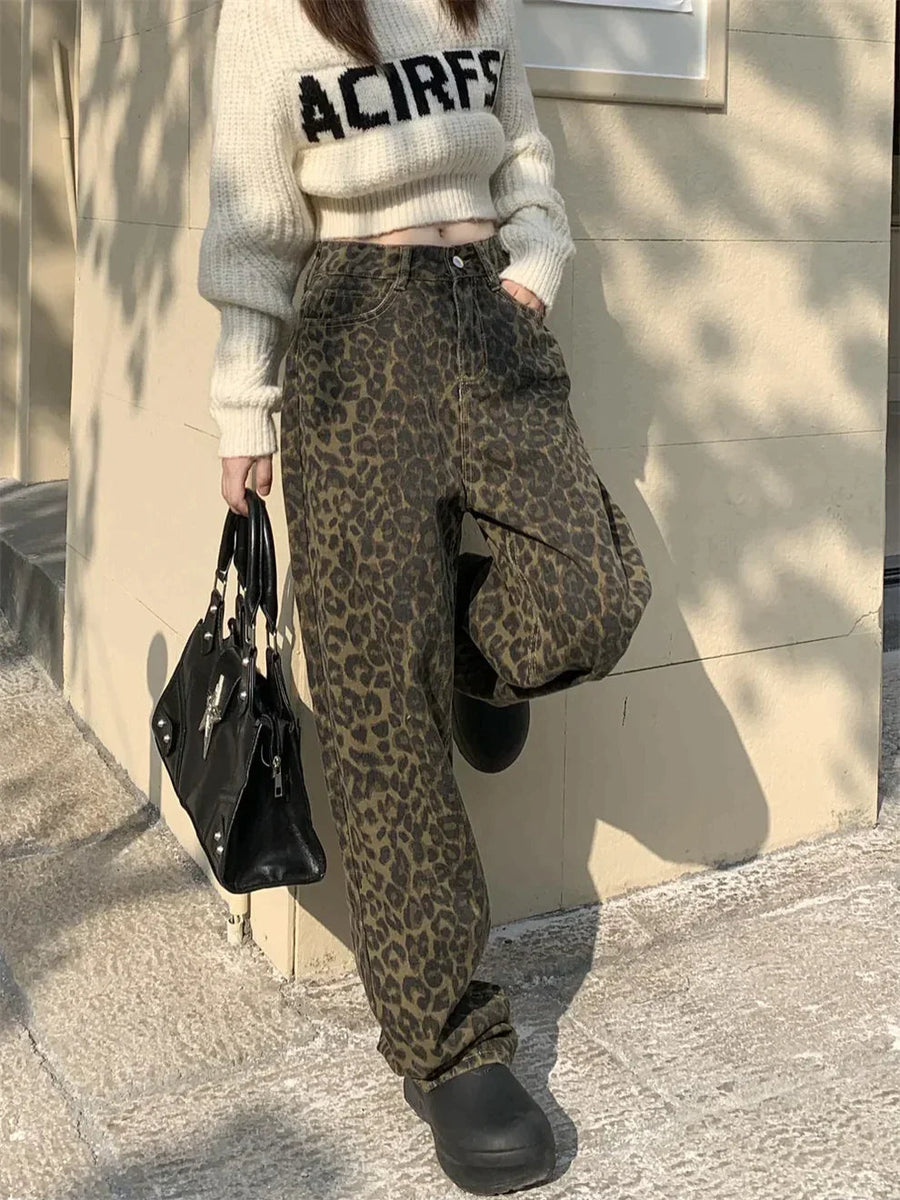 Leopard Print Denim - Jeans CAAYWORLD
