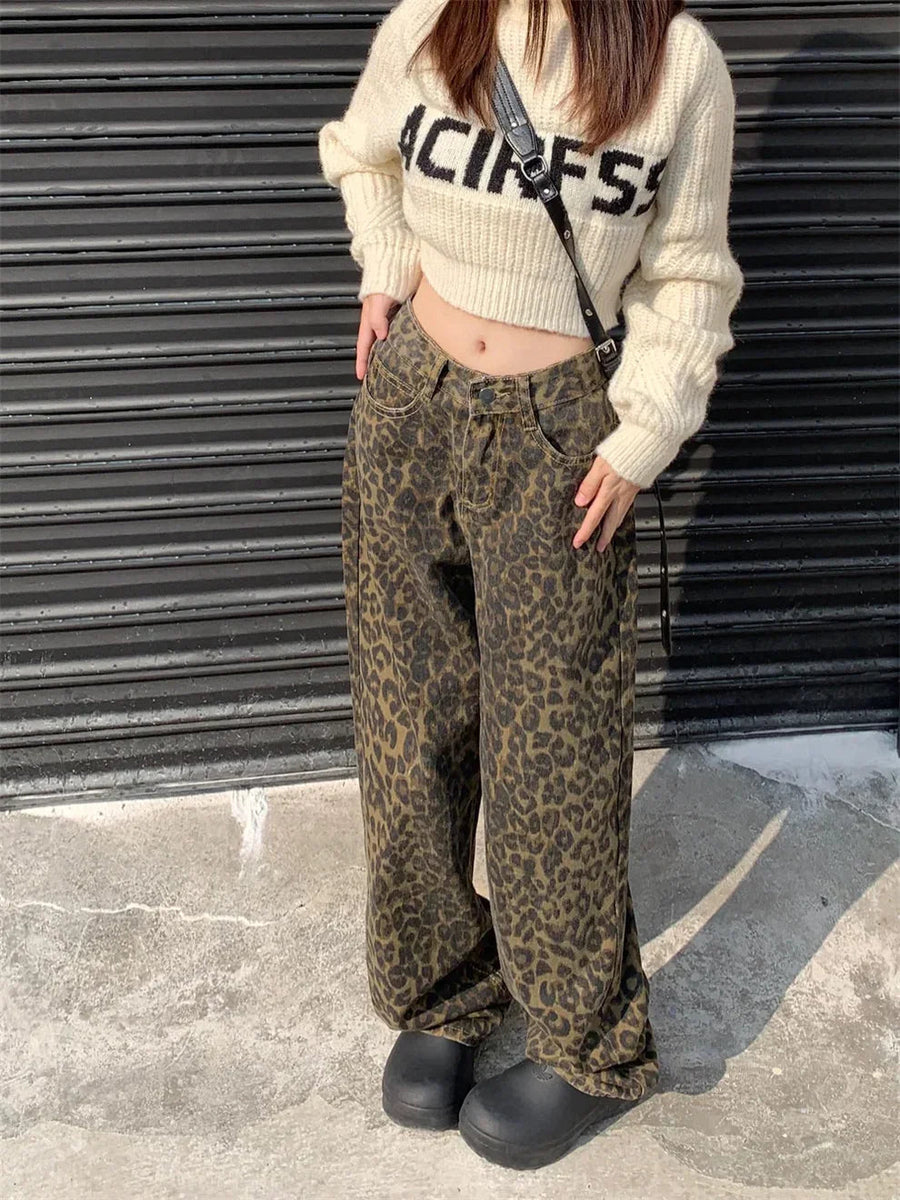 Leopard Print Denim - Jeans CAAYWORLD