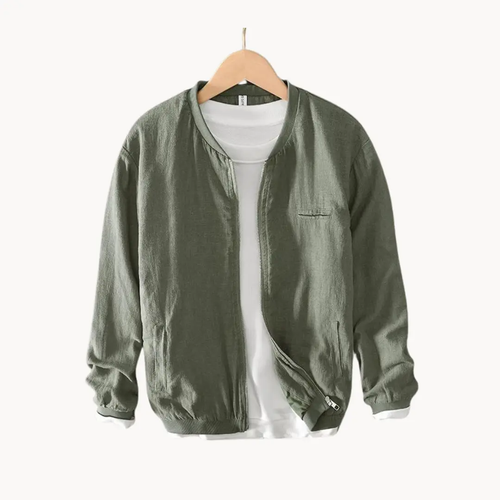 Linen-Blend Bomber - Bomber Jacket CAAYWORLD