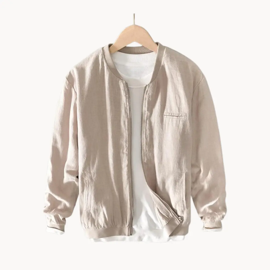 Linen-Blend Bomber - Bomber Jacket CAAYWORLD
