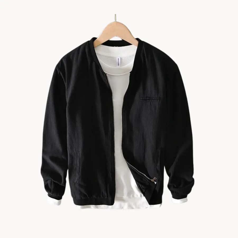 Linen-Blend Bomber - Bomber Jacket CAAYWORLD