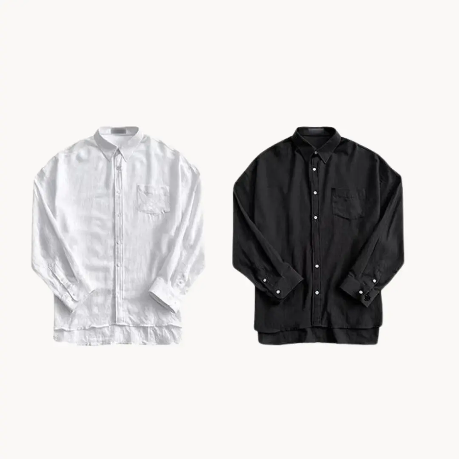 Linen-Blend Button-Up - Shirt CAAYWORLD