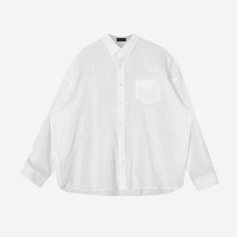 Linen-Blend Button-Up - Shirt CAAYWORLD