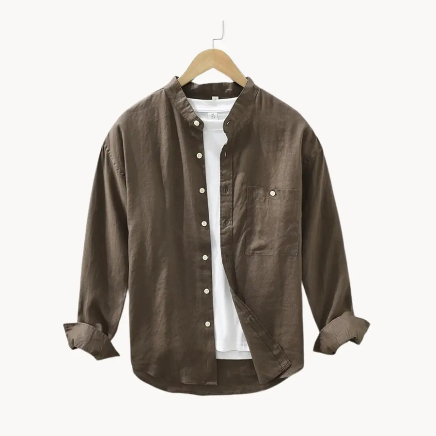 Linen Button-Front - Shirt CAAYWORLD