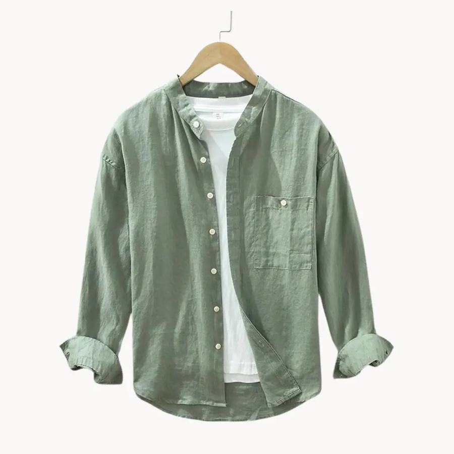 Linen Button-Front - Shirt CAAYWORLD