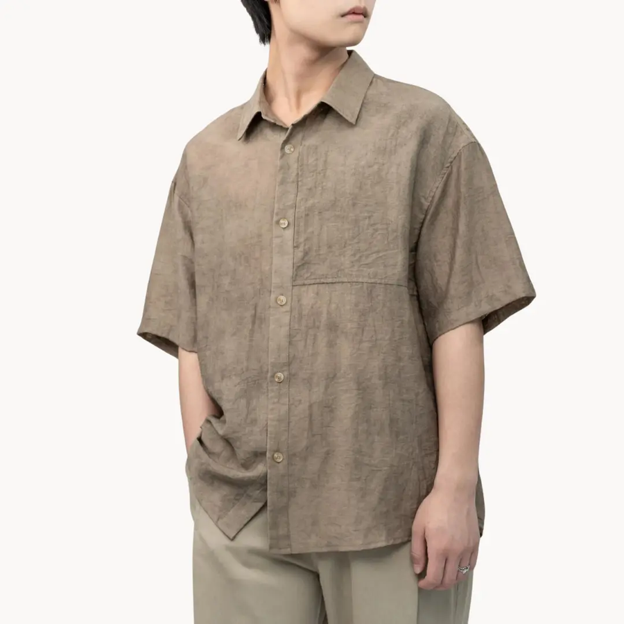 Linen Camp Collar - Shirt CAAYWORLD