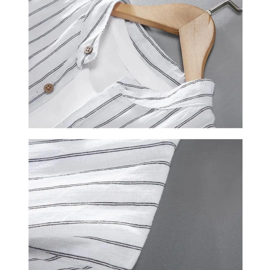 Linen Cotton Button-Down - Shirt CAAYWORLD