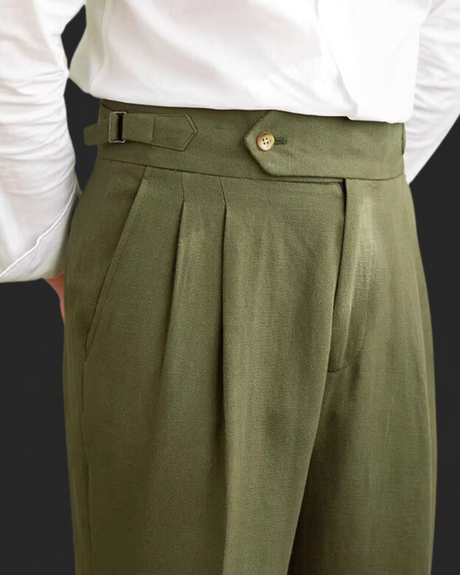 Linen-Cotton - Pleated Trouser CAAYWORLD