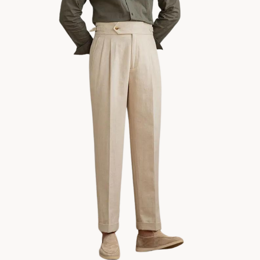Linen-Cotton - Pleated Trouser CAAYWORLD