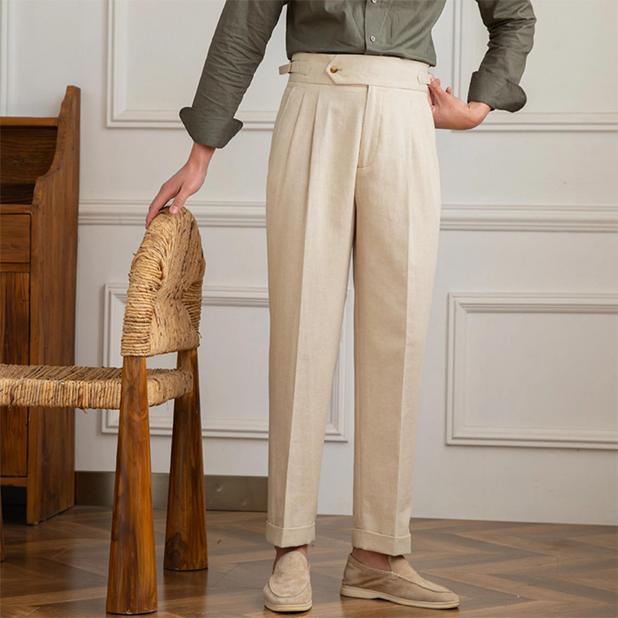 Linen-Cotton - Pleated Trouser CAAYWORLD