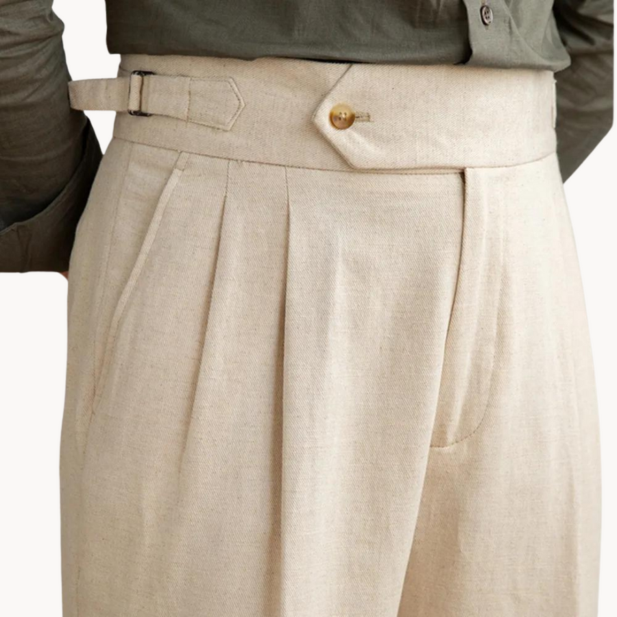 Linen-Cotton - Pleated Trouser CAAYWORLD