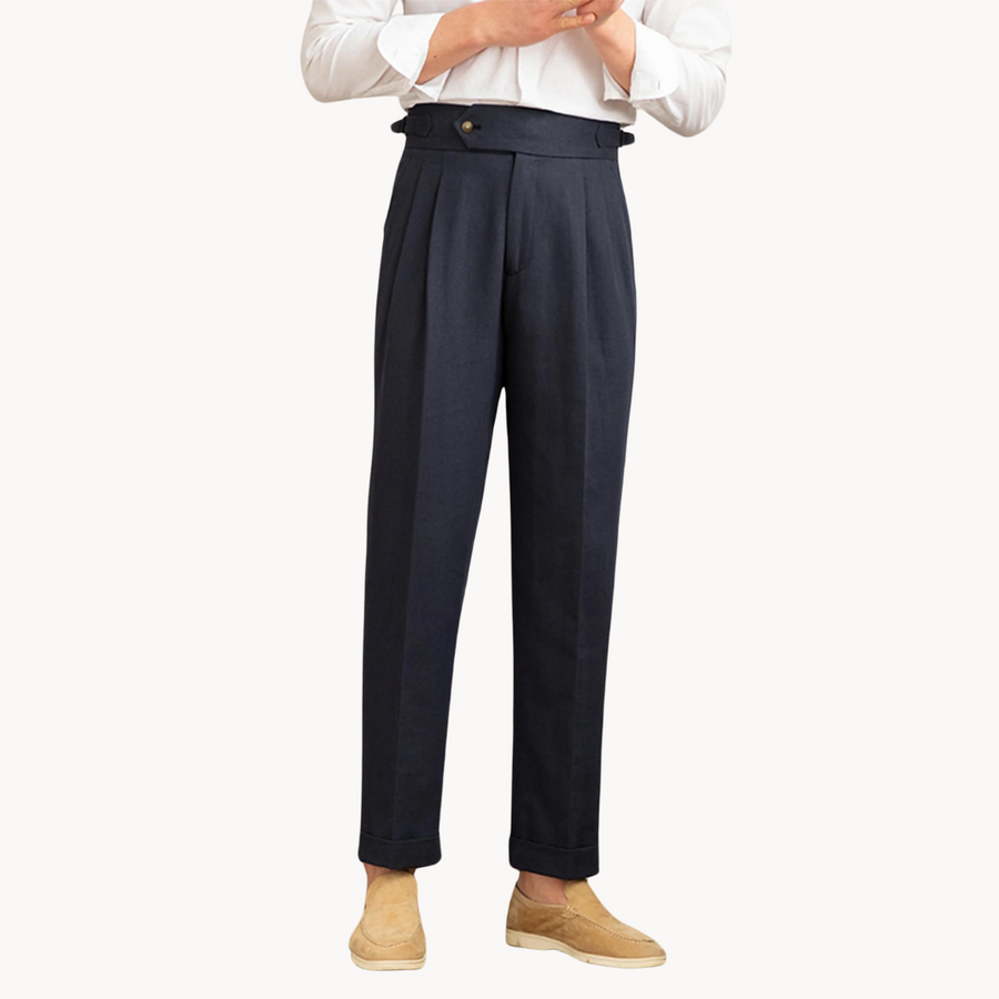 Linen-Cotton - Pleated Trouser CAAYWORLD