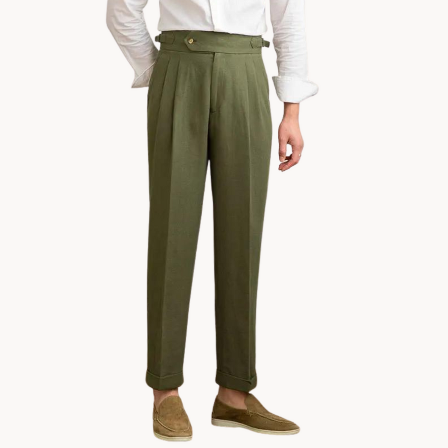 Linen-Cotton - Pleated Trouser CAAYWORLD