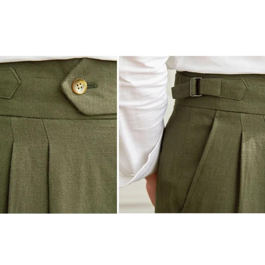 Linen-Cotton - Pleated Trouser CAAYWORLD